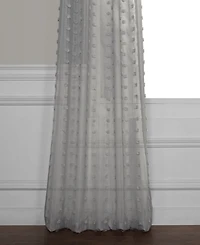 Half Price Drapes Geometric Patterned Faux Linen Sheer Curtain