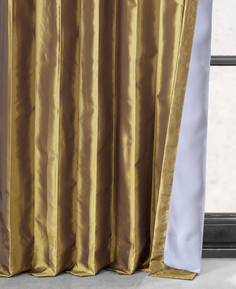 Half Price Drapes Golden Spice Faux Silk Taffeta Blackout Curtain