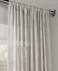 Half Price Drapes Calais Tile Geometric Patterned Faux Linen Sheer Curtain