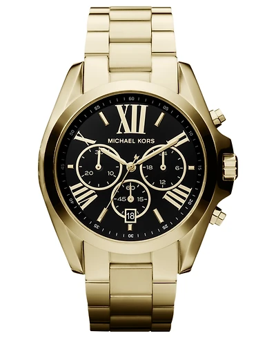Michael Kors Unisex Chronograph Bradshaw Gold-Tone Stainless Steel Bracelet Watch 43mm MK5739