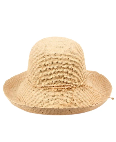 Angela & William Raffia Roll Up Brim Sun Cloche Hat