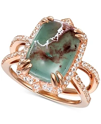 Le Vian Peacock Aquaprase (14 x 10mm) & Vanilla Topaz (1/3 ct. t.w.) Statement Ring in 14k Rose Gold