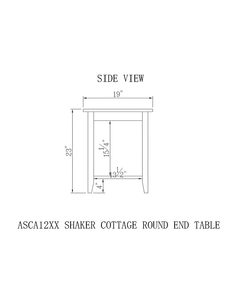 Shaker Cottage Round Accent Table
