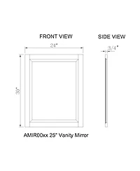 Alaterre Furniture 24" Beveled Bath Vanity Mirror, Espresso