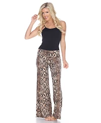 White Mark Python Printed Palazzo Pants