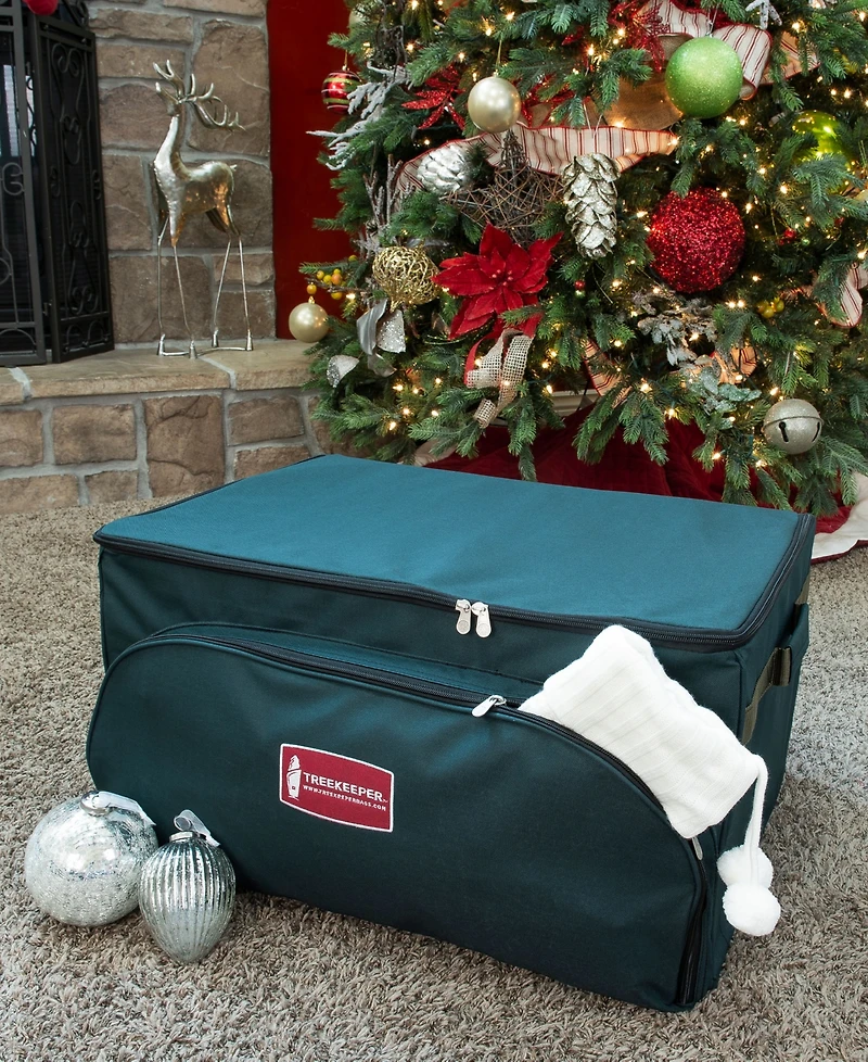 TreeKeeper Christmas Ornament Storage Box with Adjustable Dividers