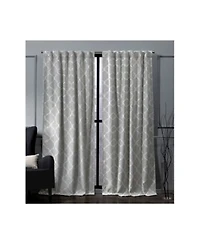 Nicole Miller Treillage Woven Blackout Hidden Tab Top Curtain Panel Pair