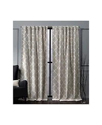 Nicole Miller Treillage Woven Blackout Hidden Tab Top 52" X 84" Curtain Panel Pair
