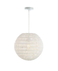 Jonathan Y Luna 15.7" Woven Rattan Orb Led Pendant