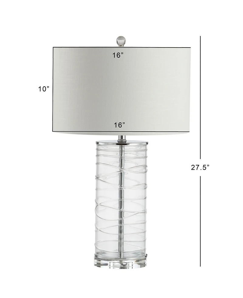 Jonathan Y Cole 27.5" Modern Fused Glass Cylinder Led Table Lamp - Set of 2