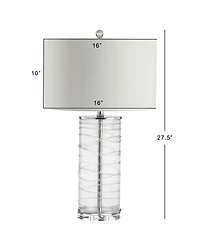 Jonathan Y Cole 27.5" Modern Fused Glass Cylinder Led Table Lamp - Set of 2