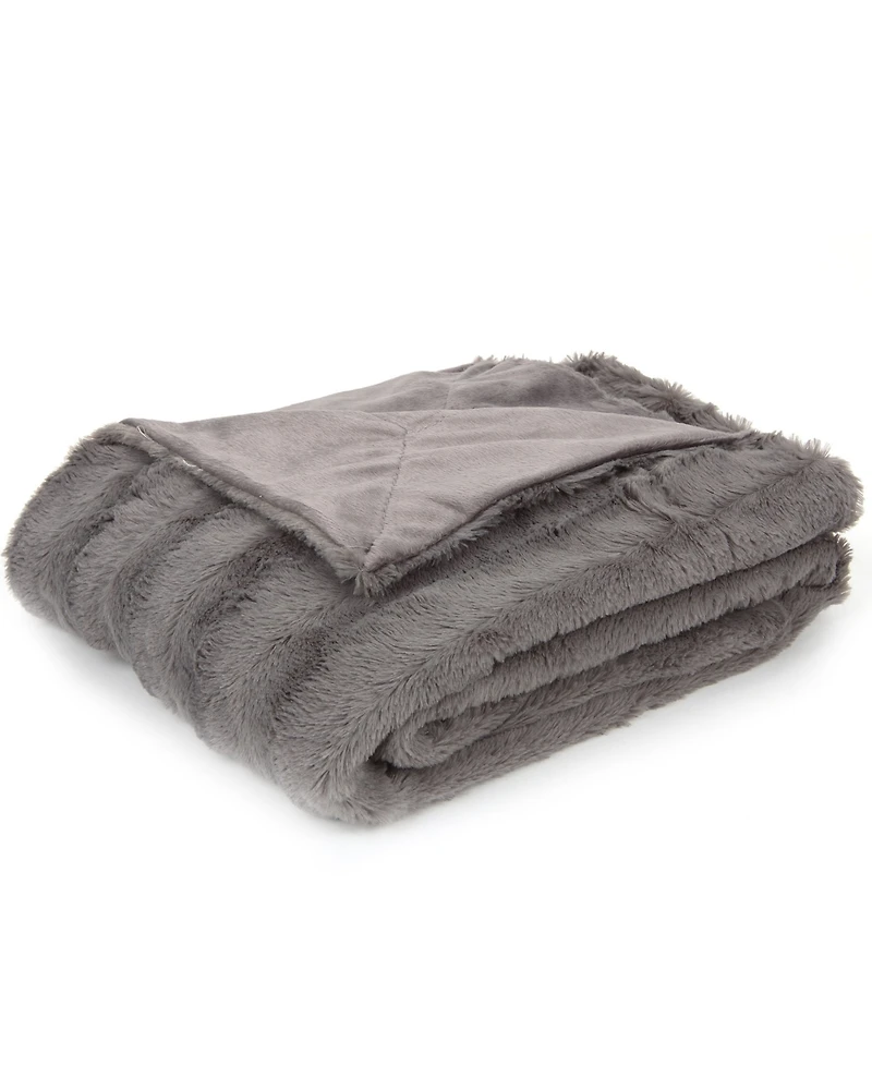 Cheer Collection Ultra Soft Faux Fur to Microplush Reversible Oversized Throw, 60" x 70"