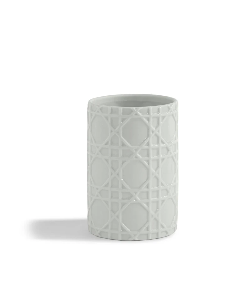 Cassadecor Embossed Wicker Design Porcelain Tumbler