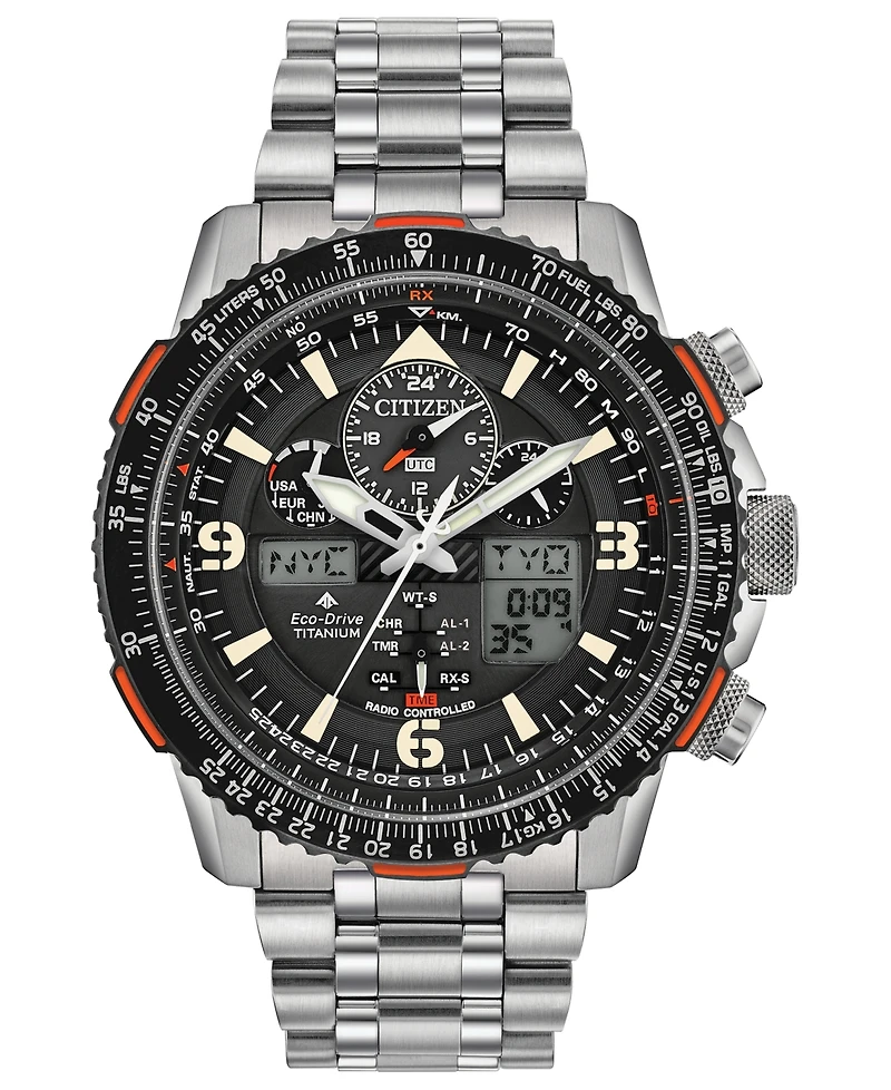 Citizen Eco-Drive Men's Analog-Digital Promaster Skyhawk A-t Titanium Bracelet Watch 45mm