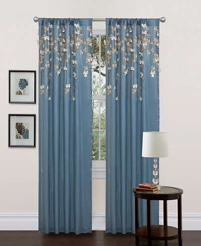 Lush Decor Flower Drops Light-Filtering Window Curtain Panel, 42" x 84"