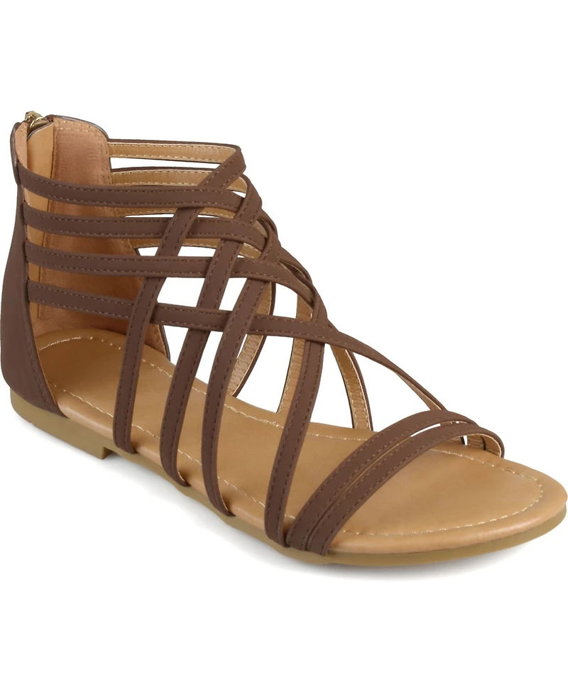 Journee Collection Women's Hanni Wide Width Crisscross Strappy Flat Sandals