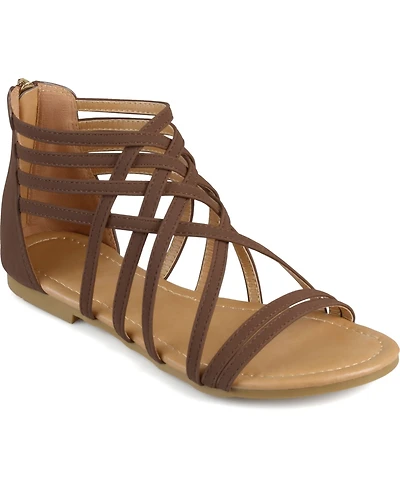 Journee Collection Women's Hanni Wide Width Crisscross Strappy Flat Sandals