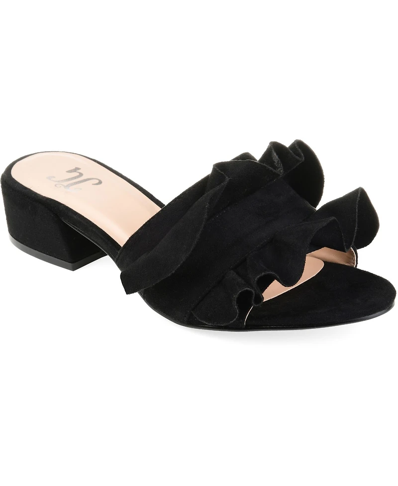 Journee Collection Women's Sabica Ruffle Slip On Dress Sandals