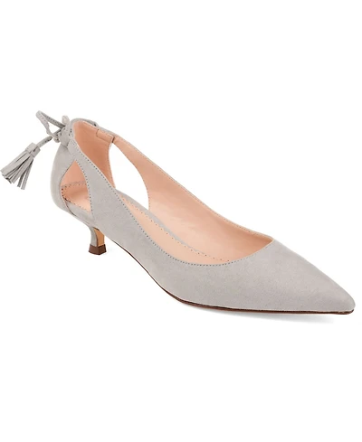 Journee Collection Women's Bindi Tie Detail Kitten Heel Pumps