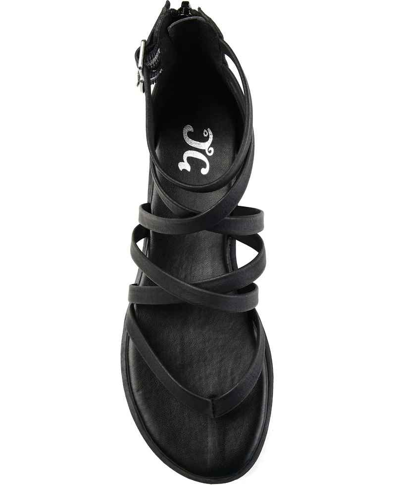 Journee Collection Women's Zailie Strappy Gladiator Flat Sandals