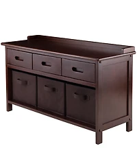 Adriana 4-Piece Storage Bench Set with 3 Foldable Baskets