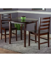 Clayton 3-Piece Drop Leaf Table with 2 Ladderback Chairs Set