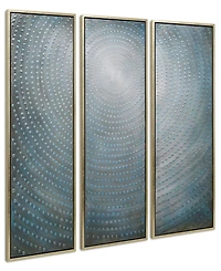 Empire Art Direct Concentric 3-Piece Textured Metallic Hand Painted Wall Art Set by Martin Edwards, 60" x 20" x 1.5"