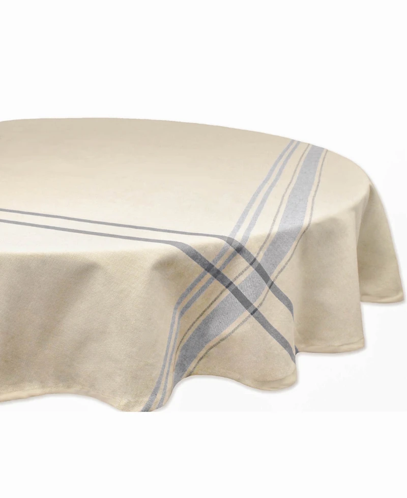 Chambray French Stripe Tablecloth 70" Round