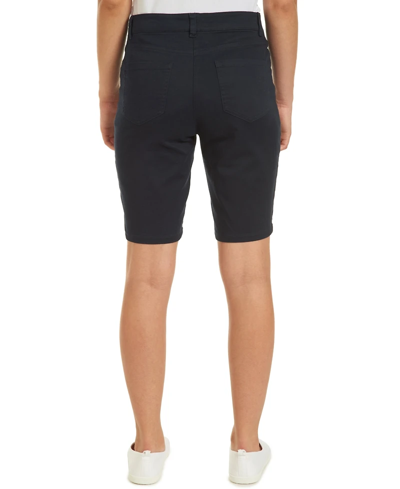 Nautica Juniors Uniform Khaki Sateen Bermuda with Adjustable Waistband