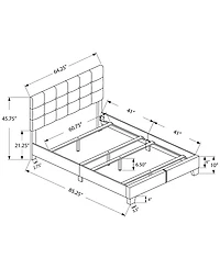 Monarch Specialties Queen Leather Look Bed