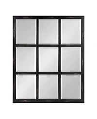 Kate and Laurel Hogan 9 Windowpane Wood Wall Mirror - 26" x 32"