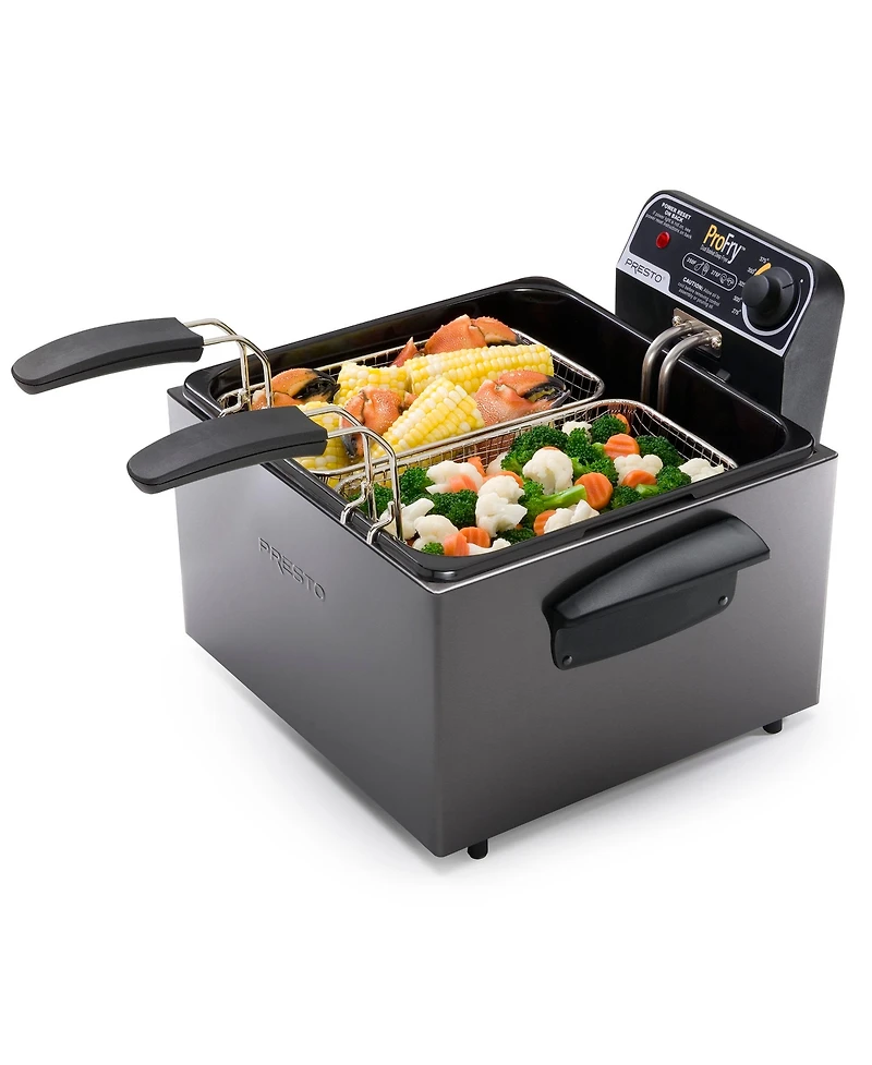 Presto Dual Basket Immersion Element Electric Deep Fryer