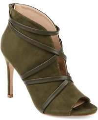 Journee Collection Women's Samara Peep Toe Stiletto Dress Booties