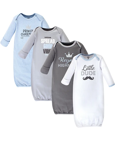Luvable Friends Baby Boys Four Pack of Interlock Fabric Gowns