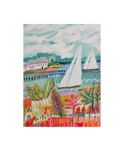 Karen Fields Two Sailboats and Cottage Ii Canvas Art - 20" x 25"