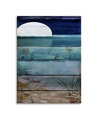 Color Bakery Beach Moonrise I Floating Brushed Aluminum Art - 22" x 25"