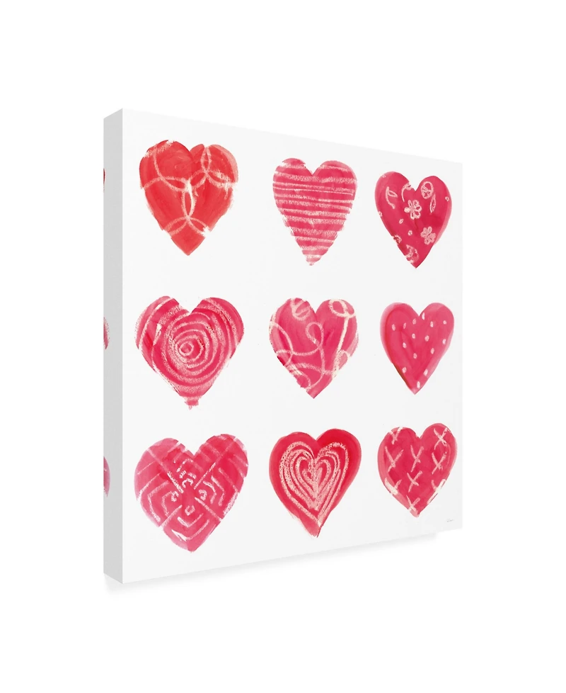Sue Schlabach Hearts and More Hearts I Canvas Art - 15.5" x 21"