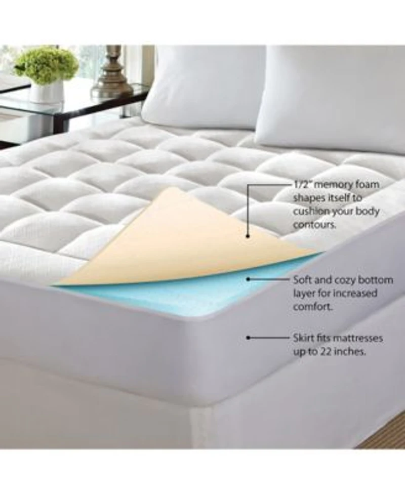 Rio Home Fashions Pure Rest 1.5 Washable Memory Foam Mattress Pad