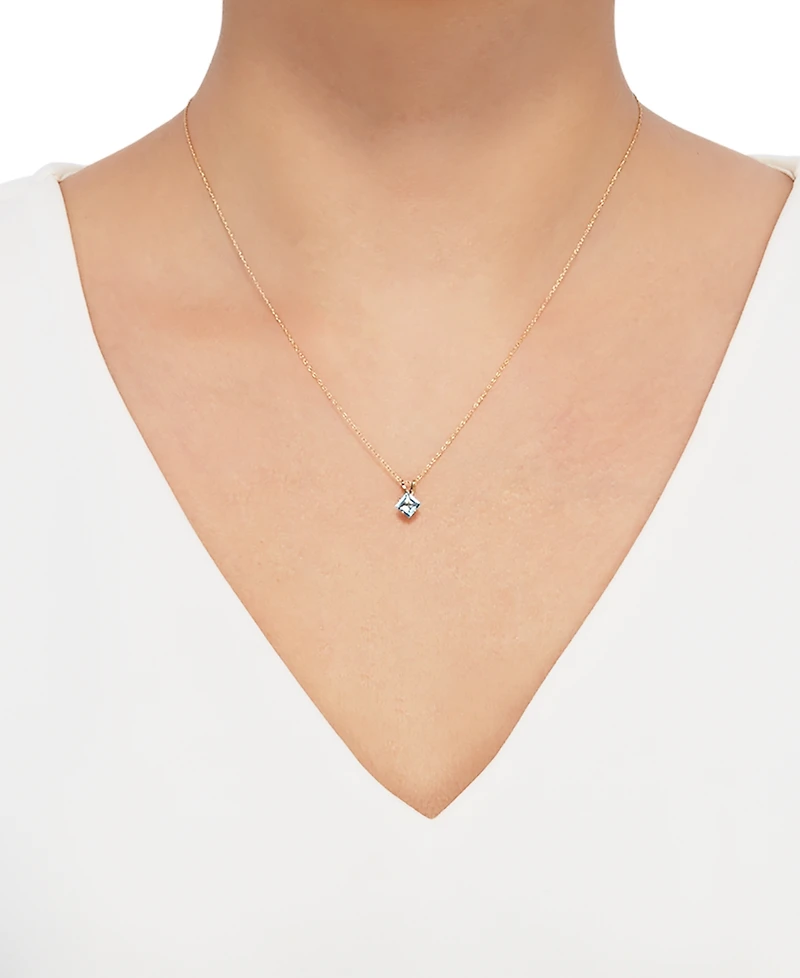 Gemstone 18" Pendant Necklace 14k Gold