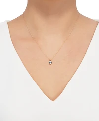 Gemstone 18" Pendant Necklace 14k Gold