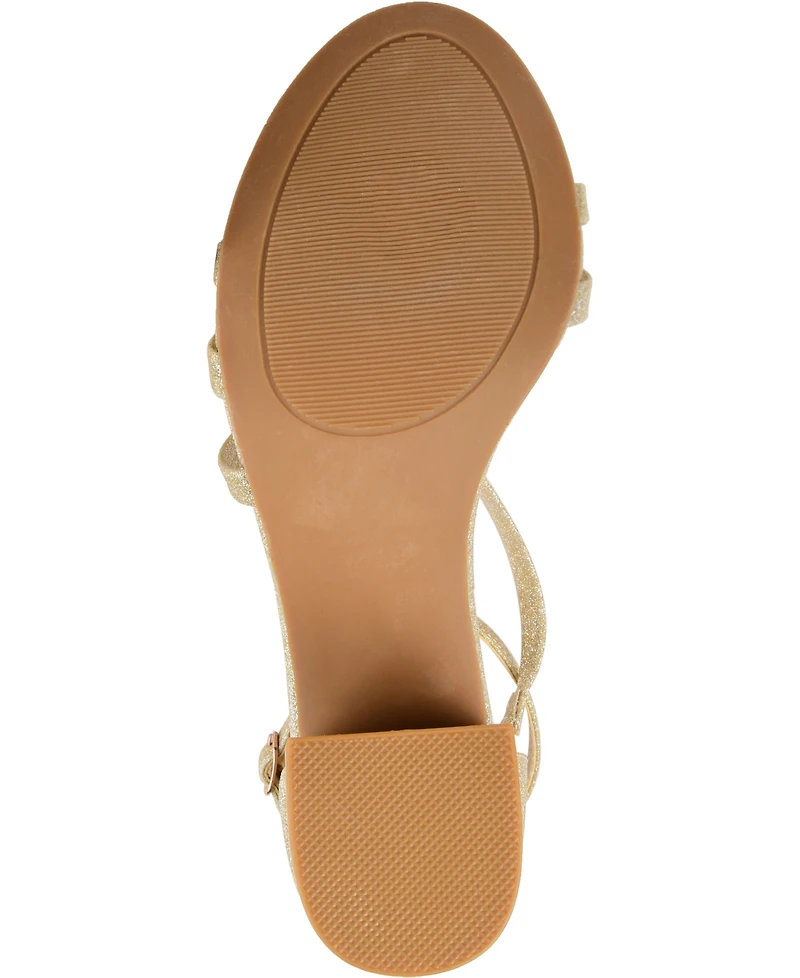 Journee Collection Women's Bella Strappy Block Heel Dress Sandals
