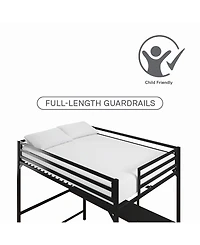 EveryRoom Mason Metal Full Loft Bed with Desk