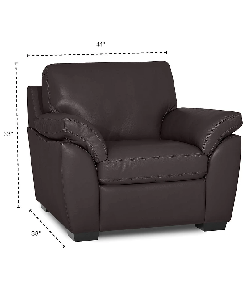 Lothan 41" Leather Chair, Created for Macy's