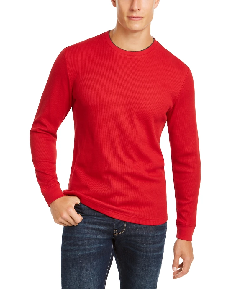 Club Room Men's Thermal Crewneck Shirt, Created for Macy's