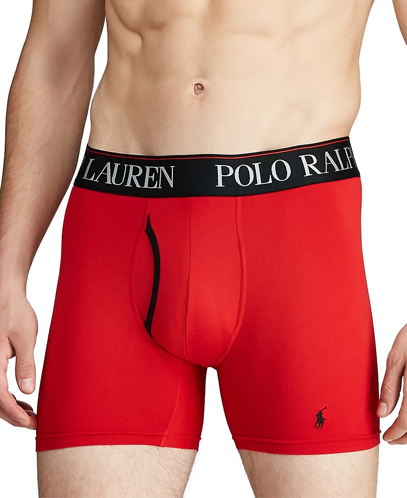 Polo Ralph Lauren Men's 3-Pack 4-d Flex Cool Microfiber Boxer Briefs