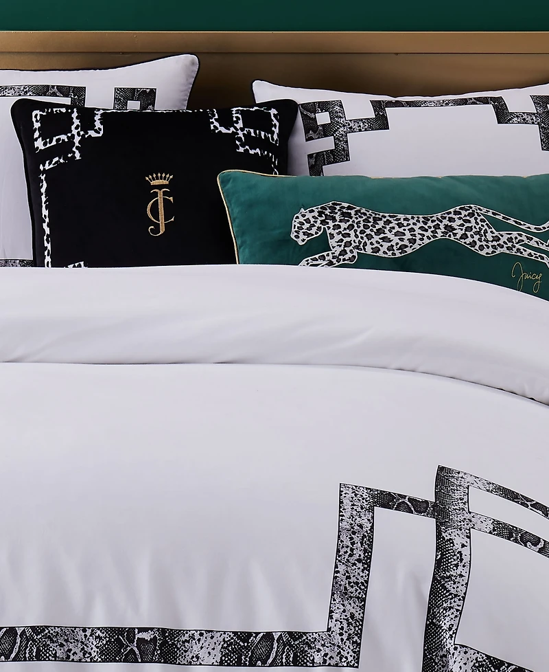 Juicy Couture Lattice Embroidered Velvet Decorative Pillow, 20" x