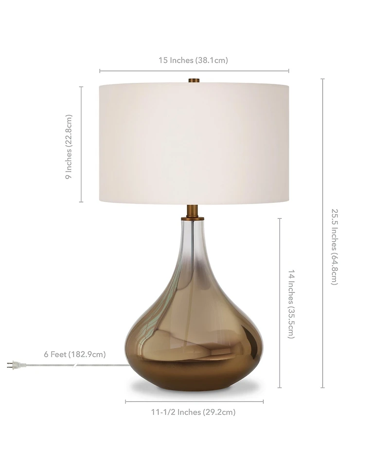 Hudson & Canal Mirabella Table Lamp In Ombre Brass Colored Glass