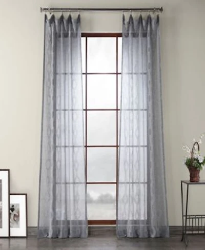 Half Price Drapes Vega Striped Patterned Faux Linen Sheer Curtain