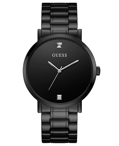 Guess Men's Diamond-Accent Black Stainless Steel Bracelet Watch 44mm