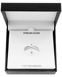 Diamond (1/10 ct. t.w.) Bypass Band Ring Sterling Silver